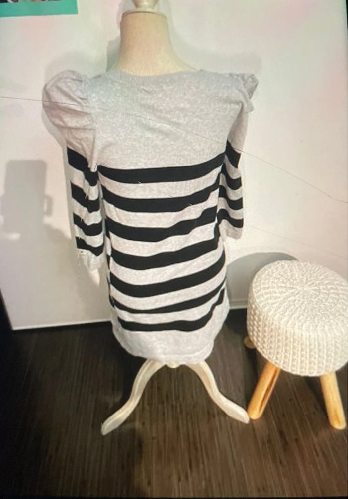 Robe pull grise rayé noir Hilfiger Denim TL - photo numéro 2