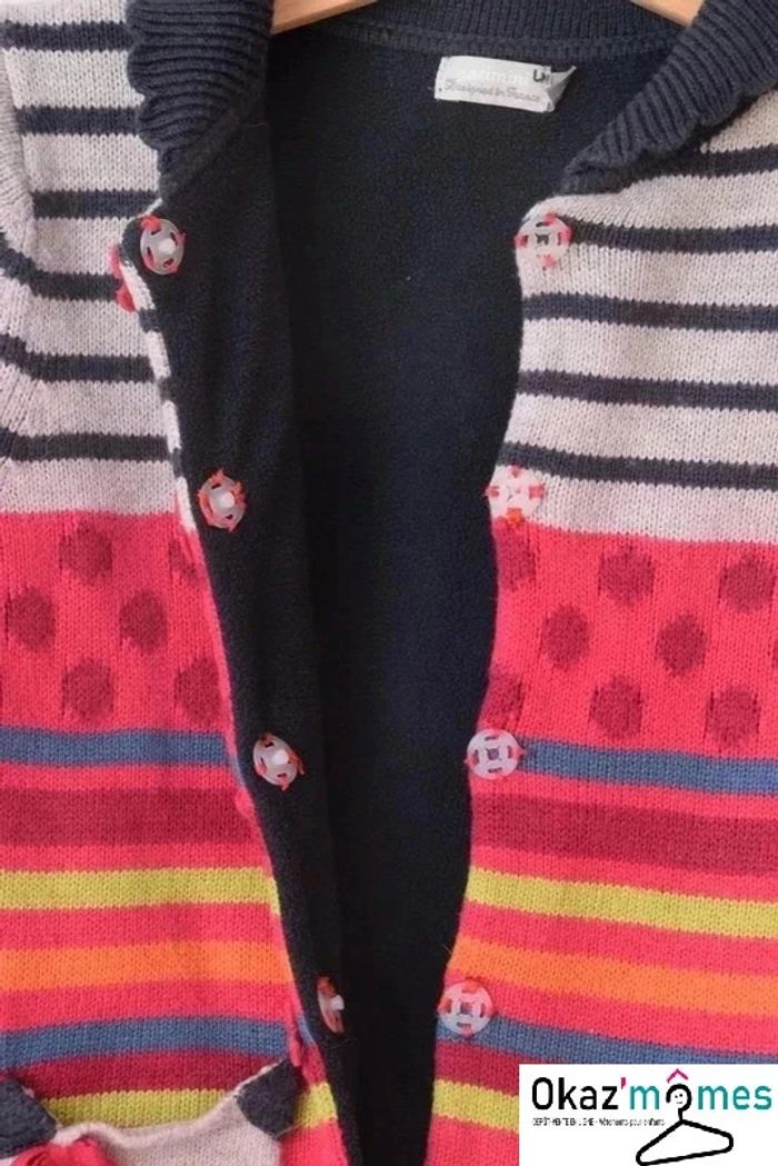 Gilet polaire à rayures multicolores - Catimini 12 mois - photo numéro 3