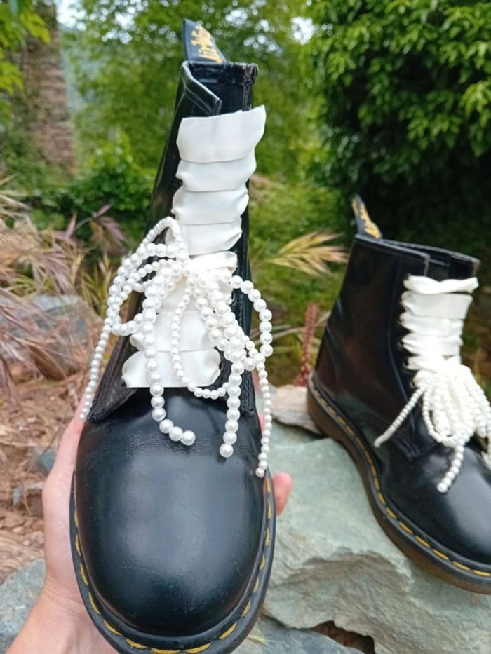 Dr. Martens made in England 🇬🇧 custom noeuds perles uk6 39 - photo numéro 4