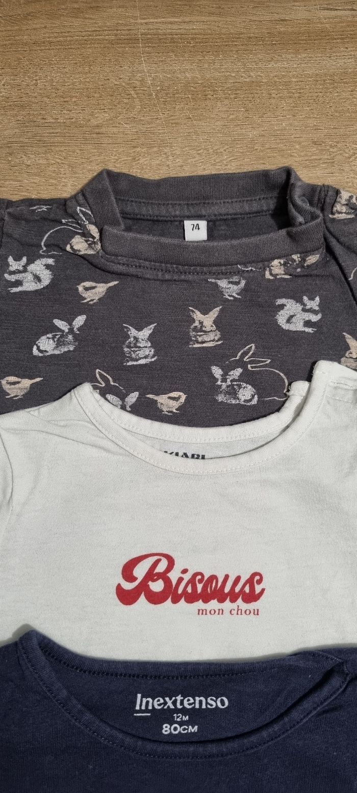 Lot t-shirts ML 12 mois - photo numéro 7