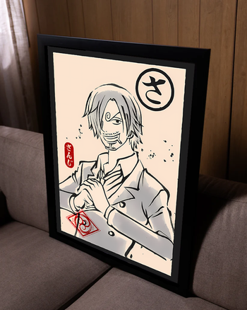 Poster One Piece - Sanji - Encre de chine