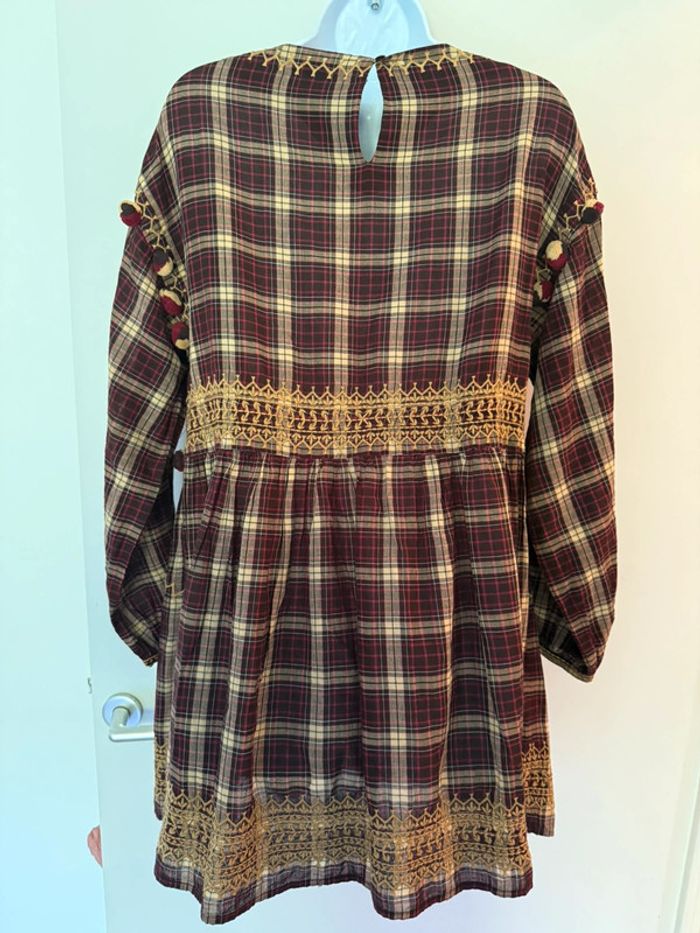 Robe rouge à carreaux et pompons Zara - photo numéro 8