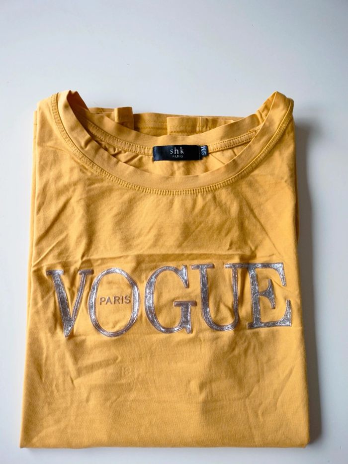 T-shirt Jaune Vogue S/M - photo numéro 2