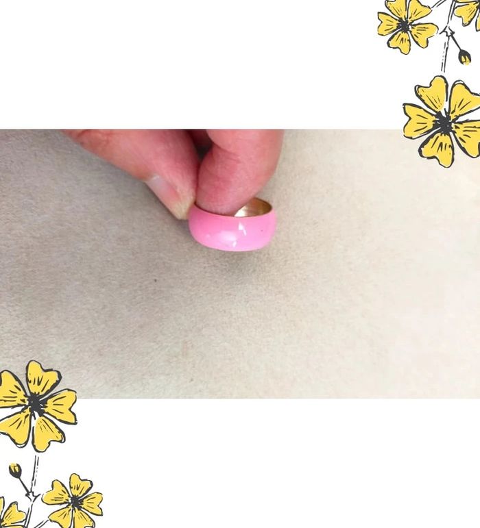 Bague vintage bombée rose clair – Taille 54-55 – Style rétro pop _ Collection Nuances de Rose - photo numéro 4