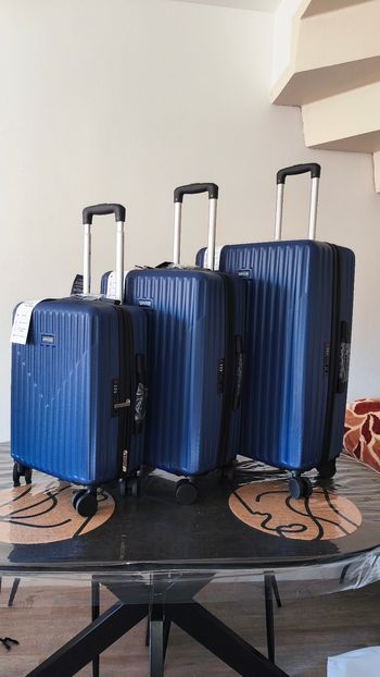 Lot de 3 valises abs bleu