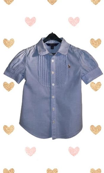 Chemise bleu ciel manches courtes col claudine 6 ans - Ralph Lauren