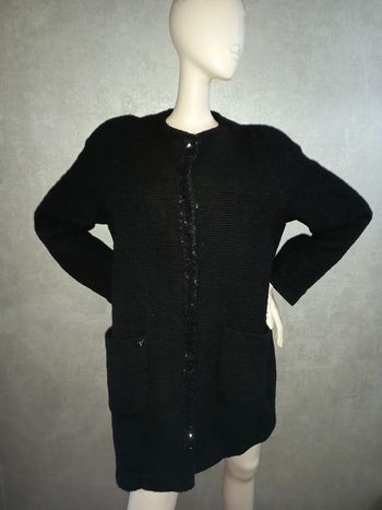 manteau noir en laine avec séquin la mode est à vous taille 42/44