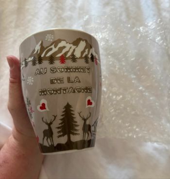 Tasse foxtrot Noël cerf montagne grise