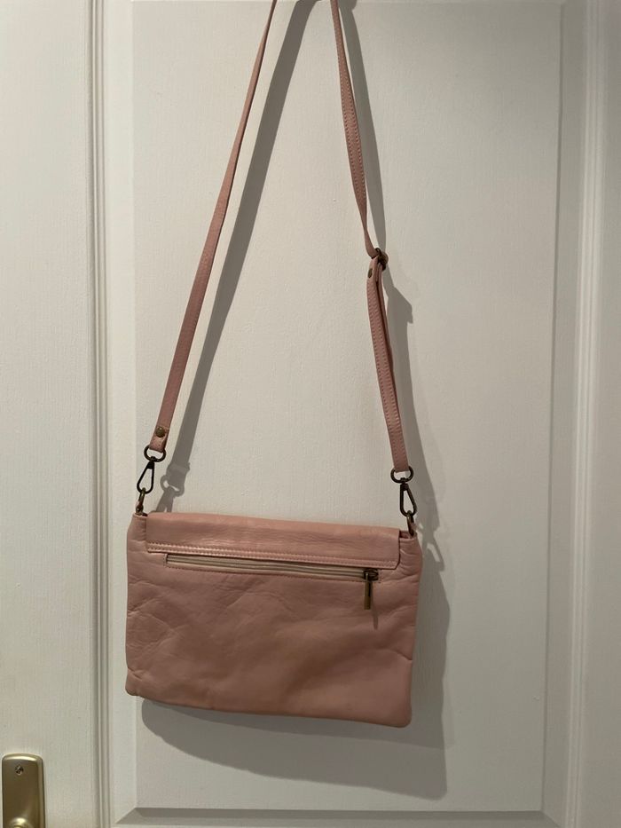 Sac cuir rose poudrée - photo numéro 3