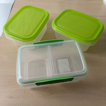 Lot de 3 boîtes de conservation alimentaire - Type Tupperware - Taille moyenne