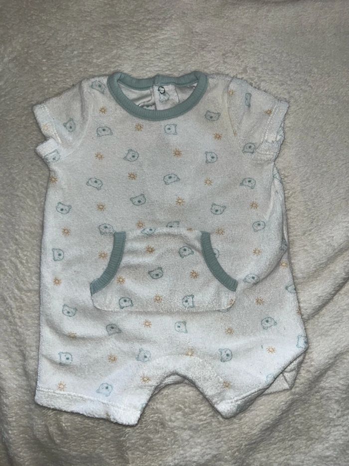 Pijama éponge été 3 mois 60 cm