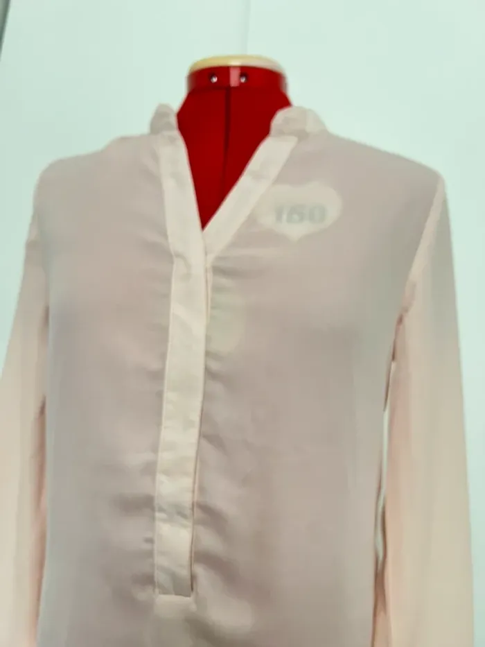 Blouse manches longues rose pale dos dentelle So Essential - photo numéro 3