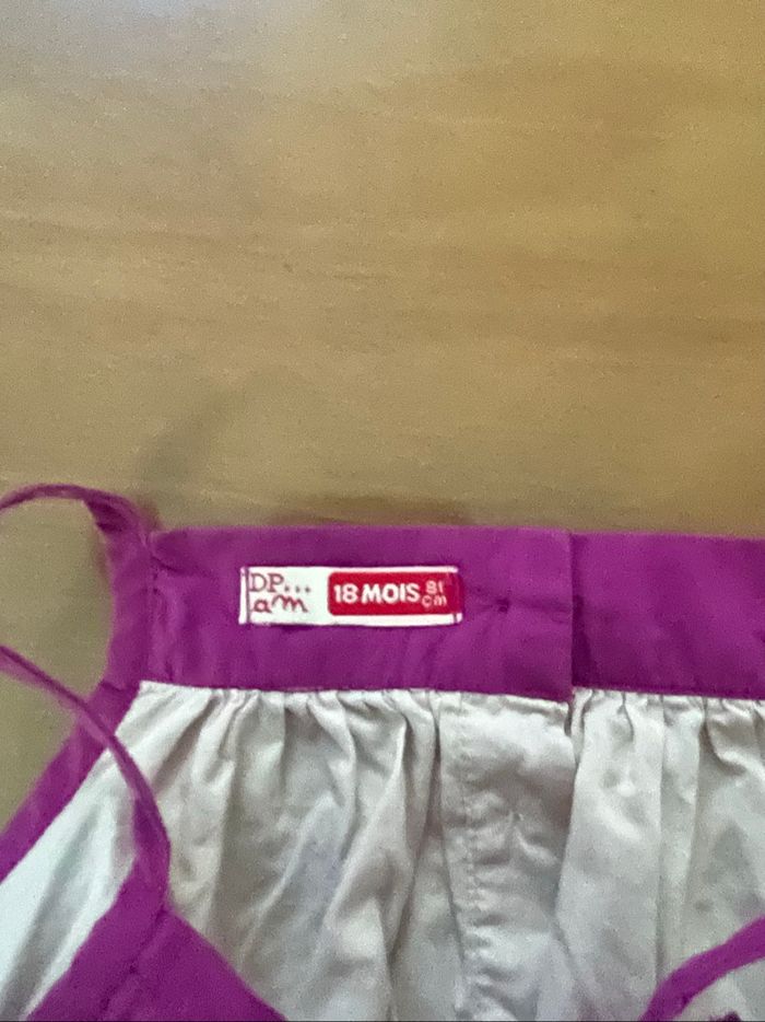 Ensemble pantalon mauve/haut bretelles gris DPAM 18 mois - photo numéro 8