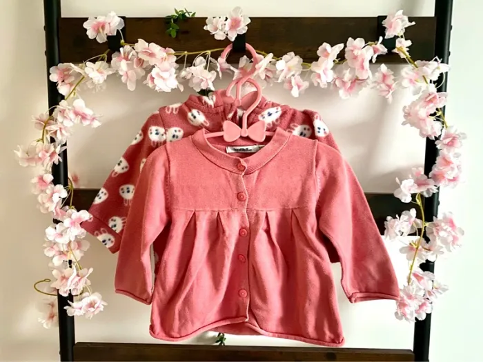 Lot 2 gilets arrière-saison et hiver taille 12 mois TBE