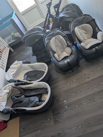 Poussette double jumeaux 3en1 Kunert 