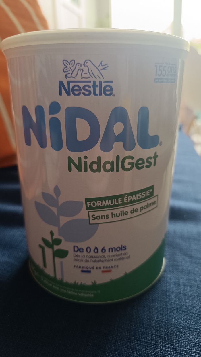 2 boîtes nidalgest lait infantile 1er âge