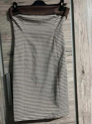 Robe bustier été Zara M 38 rayée marron blanc