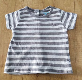 T-shirt manches courtes rayé garçon 3 mois Kiabi