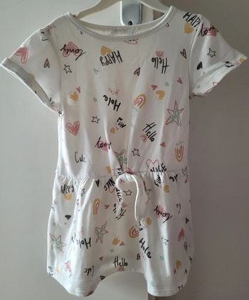 Robe à manches courtes matière sweat 4 ans