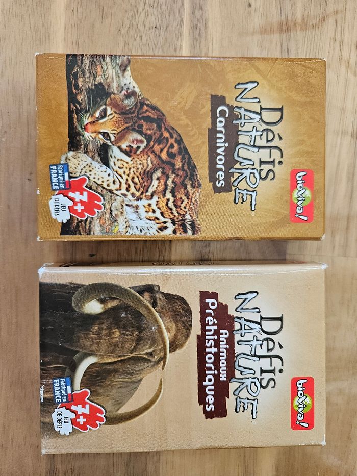 2 jeux défis Nature Carnivores et préhistoriques