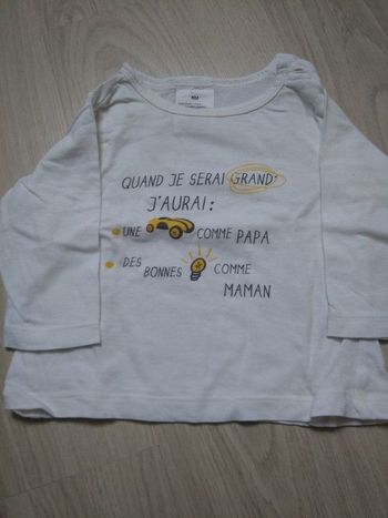 T-shirt manches longues bébé garçon 6 mois