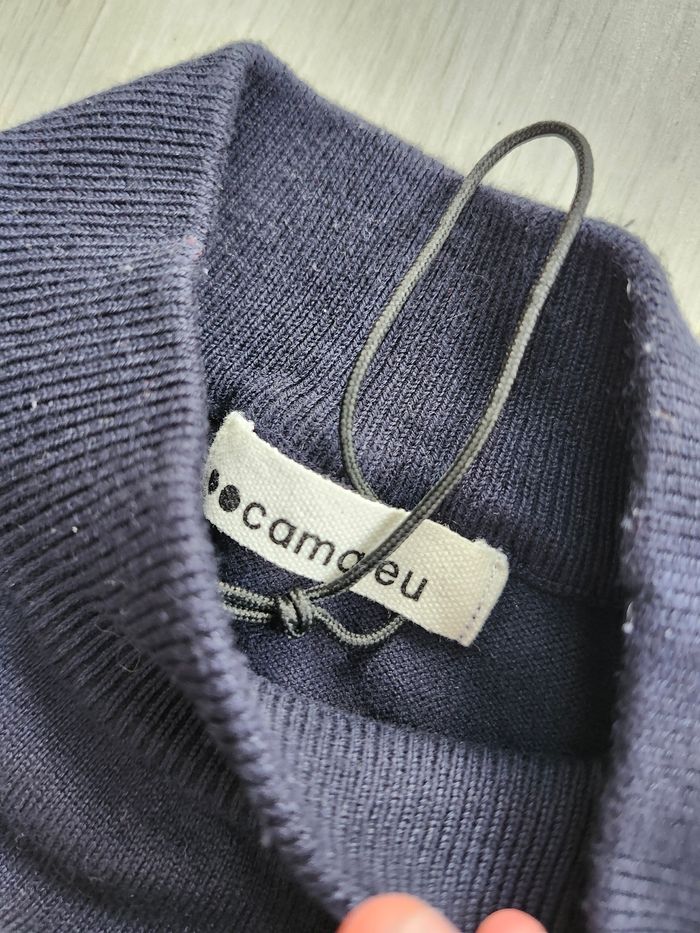 Pull col roulé marine Camaïeu taille S - photo numéro 2