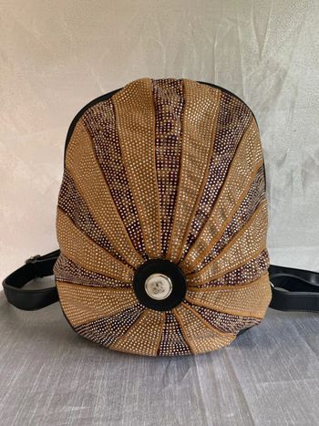 Sac à dos marron en simili cuir avec strass – sport, danse, gym