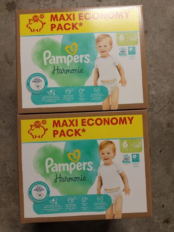 2 boîte de couche Pampers harmonie taille 6 a 50€