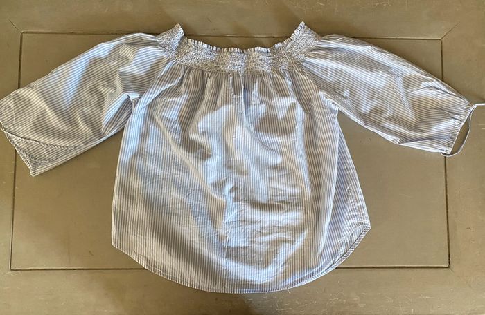 Blouse H&M bleue et blanche à rayures taille 36 / 38 - photo numéro 18