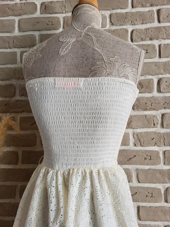 Robe bustier à dentelle blanc ivoire Cache Cache - romantique raffiné - photo numéro 11