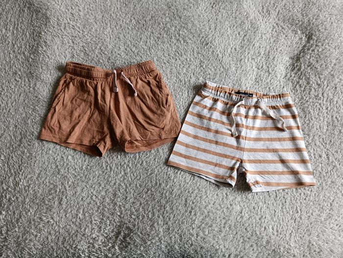 lot 2 shorts bébé 36 mois coton été marron - photo numéro 2
