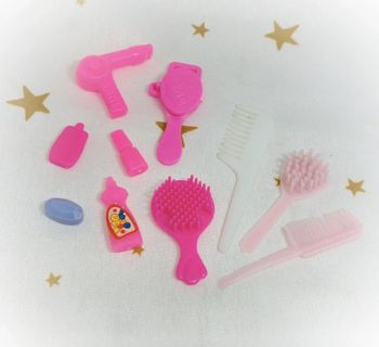 Accessoires vintage poupée mannequin barbie rose pink ray pony brosse peigne brush
