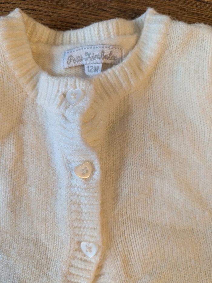 Gilet blanc petit kimbaloo 12 mois - photo numéro 2