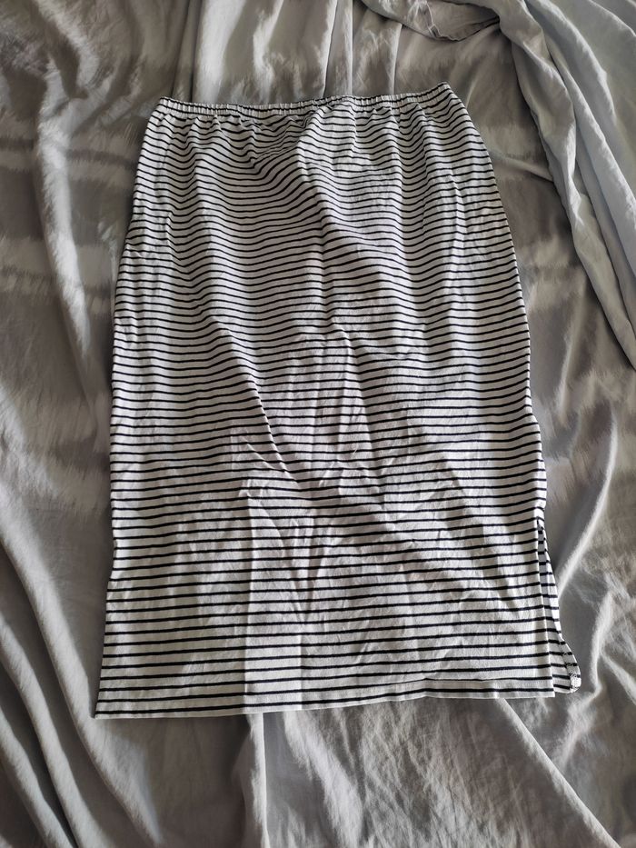 Jupe blanche à rayures de grossesse 46/48 - photo numéro 3