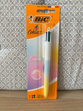 Stylo 4 Couleurs "Sweet" Pastel Dégradé Bleu / Jaune