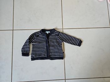 Gilet bébé rayé 9 mois BBF2