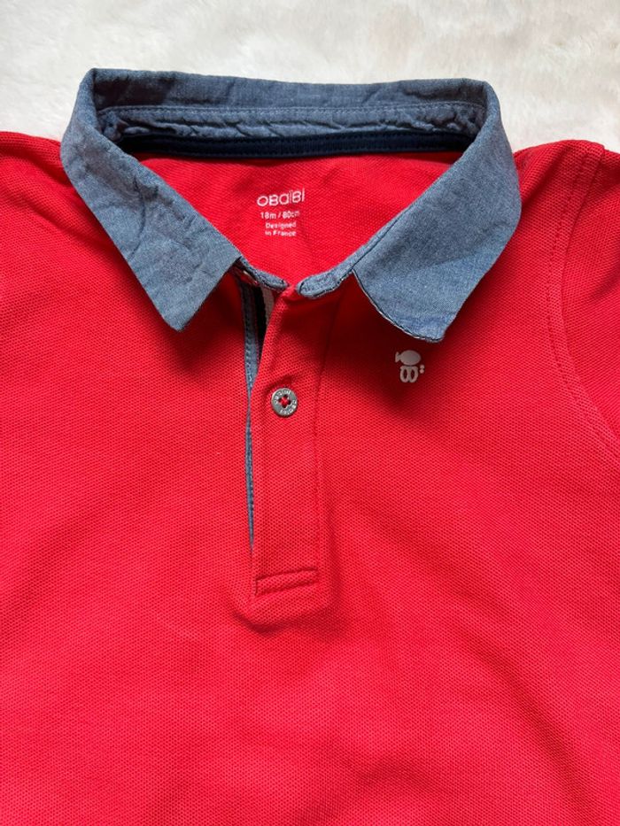 Polo manche courte rouge Obaibi - 18 mois - photo numéro 4