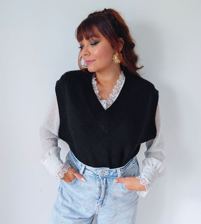 Pull sans manches oversize doux et chaud noir pour l'automne hiver marque Pimkie taille 36 S
Neuf avec étiquette - photo numéro 2