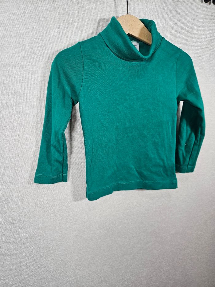 Sous-pull à col roulé  vert petit bateau 3 ans - photo numéro 4