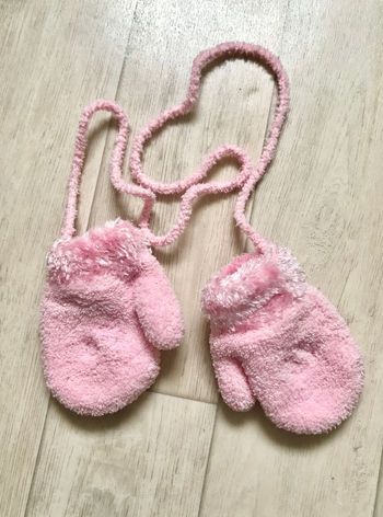 Moufles roses pilou-pilou 6-12mois