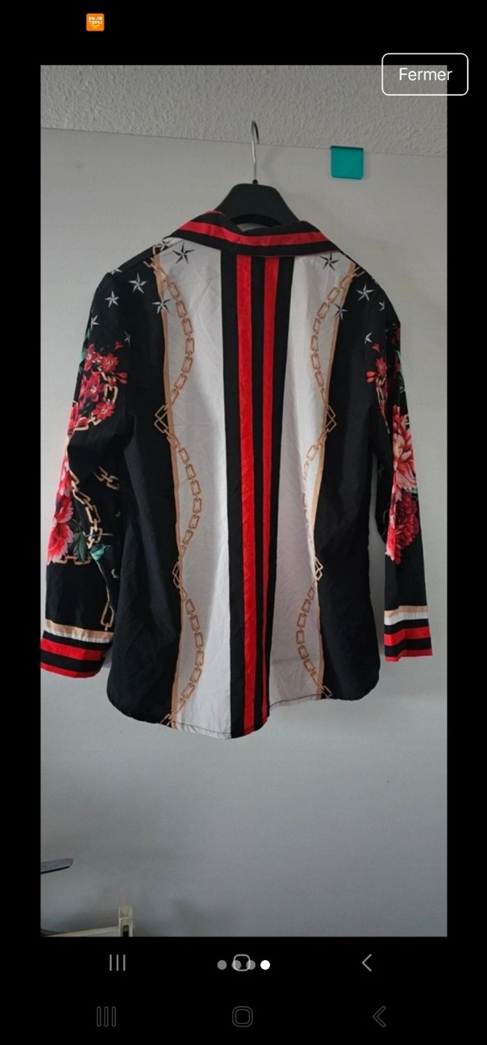 Jolie chemise inspi chaîne fleurs 40.42 - photo numéro 4