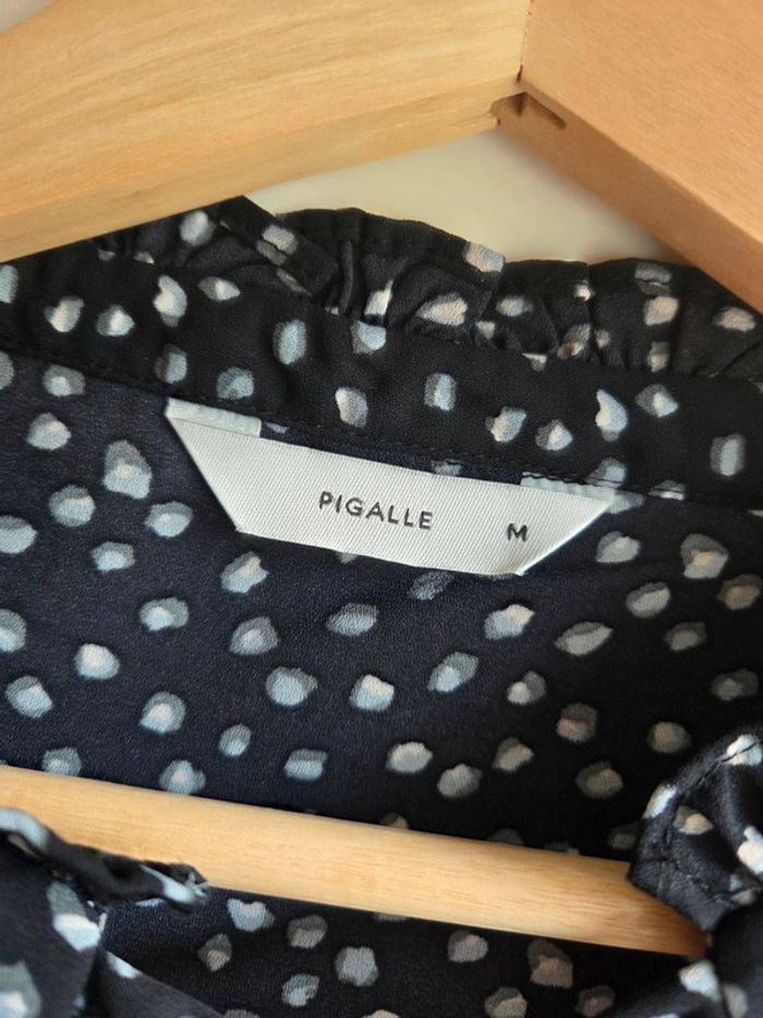 Blouse noire à pois - taille M - neuve sans étiquette - photo numéro 2