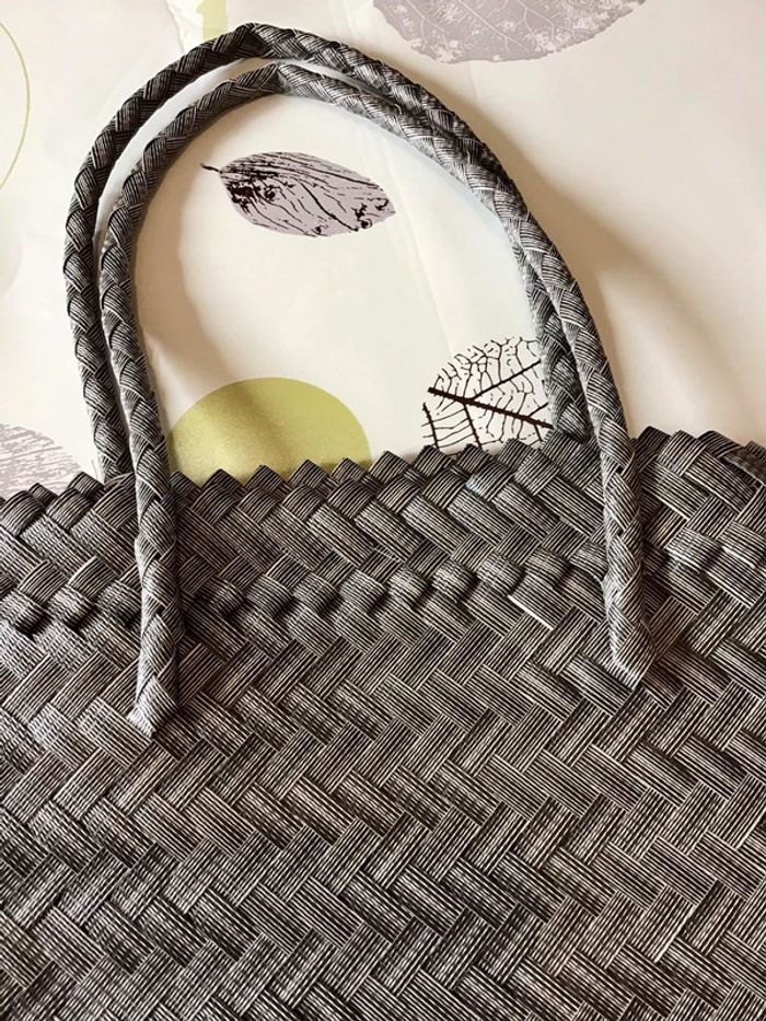 Grand sac fourre tout gris métallisé 57X39 cm Palapas - photo numéro 3