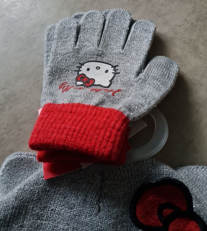 Hello kitty ensemble gants et bonnet taille unique - photo numéro 8