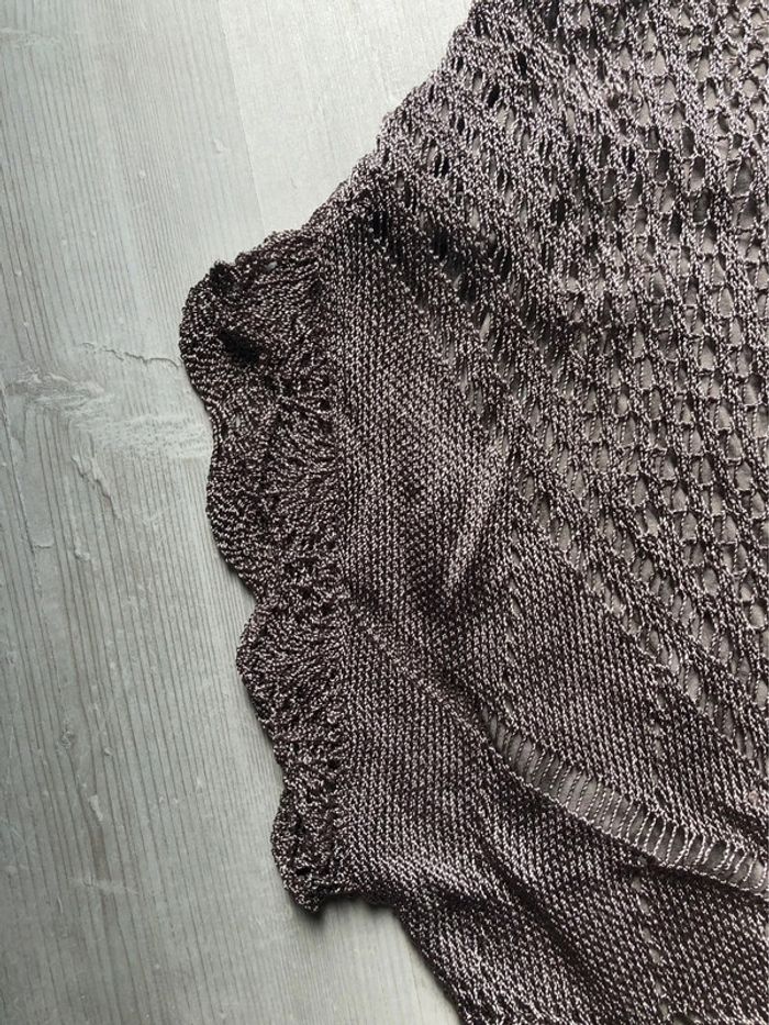 AN21- Robe longue crochet « Ulla Popken » gris/taupe T48-50 portée 1 soirée - photo numéro 9