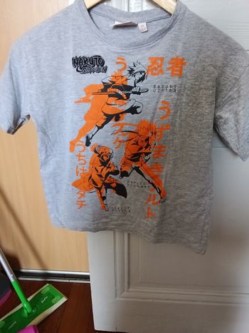 Tee-shirt Naruto gris clair et multicolore