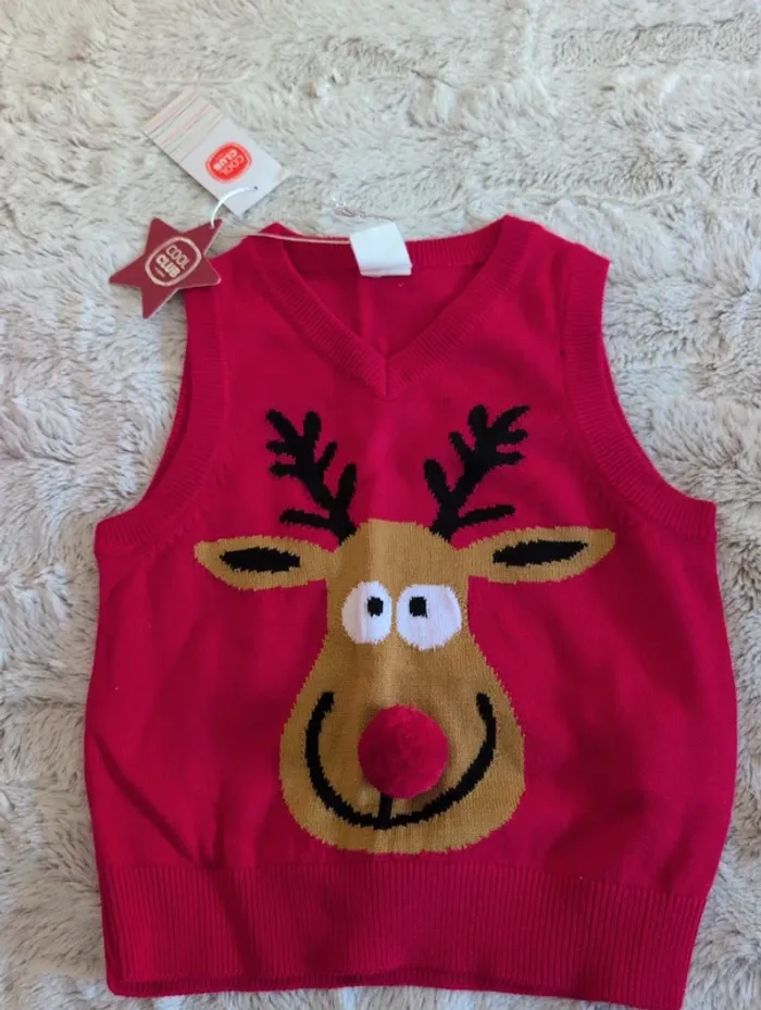 Pull sans manche theme noel neuf cool club 2 ans - photo numéro 6