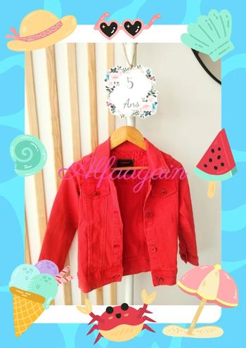 Veste en jean orange catimini 5/6ans neuve
