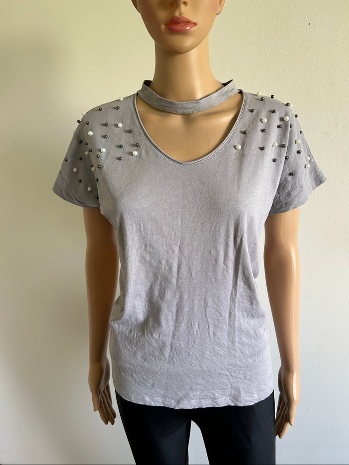Teeshirt gris à manches courtes Morgan taille L bon état