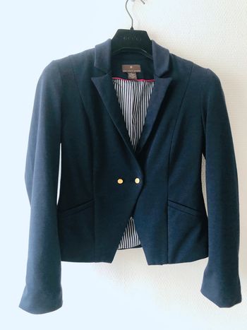 Veste courte en jersey bleu marine T S